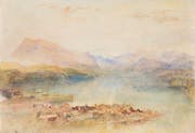 The Rigi, Lake Lucerne, Sunset: Das Aquarell von J.M.W. Turner (1842/43) ist zurzeit im Kunstmuseum Luzern zu sehen. (Bild: Lowell Libson&Jonny Yarker Ltd)