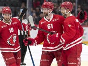 Im dritten Anlauf hat es geklappt: Lausanne feiert im neuen Stadion Malley den ersten Sieg in der National League (Bild: KEYSTONE/LAURENT GILLIERON)