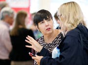 FDP-Präsidentin Carina Brüngger führt die Wahlverluste der FDP primär auf die «grüne Welle» zurück. (Bild: Stefan Kaiser, Zug, 20. Oktober 2019)