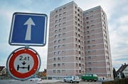 Hochhaus der Baugenossenschaft Eigenheim an der Scheffelstrasse. (Bild: Reto Martin)