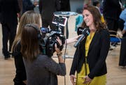 Nina Schläfli (SP) bei einem Interview. (Bild: Reto Martin)