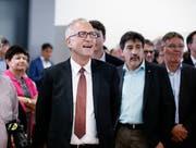 Peter Hegglin, wiedergewählter CVP-Ständerat freut sich an seinem Ergebnis. (Bild: Stefan Kaiser, Zug, 20. Oktober 2019)