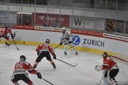 Schoss zwei Tore: EVZ-Verteidiger Raphael Diaz (hinten). (Bild: David Taugwalder / Walliser Bote)