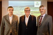 Kraftgegend-Macher: Projektleiter Thomas Harder, Initiant Roman Ochsner und Vereinspräsident Roland Werner. (Bild: Donato Caspari)