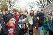Grüne Jungparteien profitierten bei den Wahlen von der Klimadebatte, wie etwa hier in Form von Protesten. (Bild: Dominik Wunderli, Luzern, 6. April 2019)