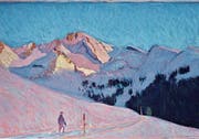 Pastell «Brisenkette im Abendlicht» von Lorenz Huber. (Bild: PD)