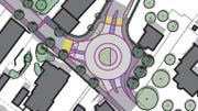 Der neu geplante Kreisel am Knoten Winterthurerstrasse/Q20. (Grafik: PD/Gemeinde Sirnach)