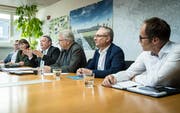 Der Stadtrat Kreuzlingen informierte am Mittwochnachmittag, dass die nötigen Ausnahmebewilligungen für das geplante Stadthaus auf dem Bärenplatz erteilt wurden. (Bild: Reto Martin)