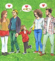Die Kinder wissen, dass Mama und Papa nicht nur einander lieben.Illustration: Alexia Papadopoulos