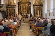 Pfarrer Erich Lehmann, Festprediger Thomas Wallimann und Robi Weber gestalteten den Festgottesdienst.