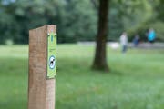 Solche Pfosten mit Signalisationen wurden verwüstet oder ausgerissen. (Bild: Nadia Schärli, Luzern 13. August 2019)