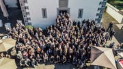 Die Teilnehmer des Luzern Ride im Schloss Wyher. (Bild: Juampi Garcia, Ettiswil, 29. September 2019)