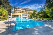 Das Hotel Palace, eine Enklave inmitten der Stadt Meran. Bild: zvg