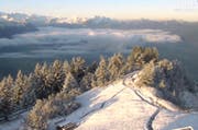Auch auf dem Stanserhorn war Frau Holle am Werk (Screenshot Webcam)