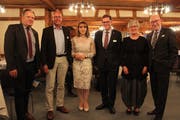 Feierten mit Personal Thurgau (von links): Marc Kohler, Marco Wäckerlig, Pakize Emini Dauti, Regierungspräsident Jakob Stark, Anne Varenne und Verbandspräsident Bruno Lüscher. (Bild: Manuela Olgiati)