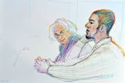 Brian, auch bekannt als Carlos, bei einer Verhandlung im Jahr 2015. Links neben ihm sein damaliger Verteidiger. (Bild: Keystone)