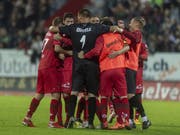 Der FC Winterthur feiert den zweiten Sieg in dieser Saison gegen einen Super-League-Verein (Bild: KEYSTONE/MELANIE DUCHENE)
