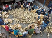 Fast 50 Personen beteiligten sich an der Buchser Türgge-Usschellete. Bild: PD