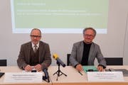 Regierungsrat Stefan Kölliker und Prorektor Peter Leibfried. (Bild: Raphael Rohner)