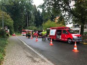 Die Einsatzkräfte vor Ort. (Bild: PD)