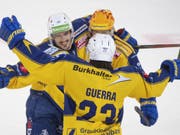 Die treffsicheren Davoser jubeln in Genf (Bild: KEYSTONE/MARCEL BIERI)