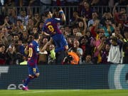 Schönes Tor, schöner Jubel: Luis Suarez leitet Barcelonas glorreiche acht Minuten ein (Bild: KEYSTONE/EPA EFE/ALEJANDRO GARCIA)