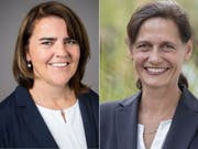 Sie beide könnten Geschichte schreiben und als erste Frauen ihre Kantone im Parlament vertreten: Antonia Fässler, CVP Appenzell Innerrhoden (links) und Monika Rüegger, SVP Obwalden. (Bild: Keystone)