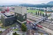 Das Suurstoffi-Areal beim Bahnhof Rotkreuz. (Bild: Patrick Hürlimann, 14. September 2019)
