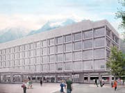 So soll der Neubau der UKB am Bahnhof Altdorf dereinst aussehen. (Visualisierung: PD)