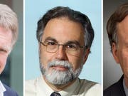 Von links nach rechts: Der Brite Sir Peter J. Ratcliffe und die US-Forscher Gregg L. Semenza und William G. Kaelin teilen sich den Nobelpreis für Physiologie oder Medizin. (Bild: Keystone/EPA OXFORD/JOHNS HOPKINS/DANA FA/OXFORD/JOHNS HOPKINS/D)