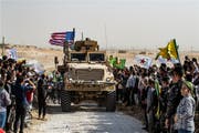 US-Militärfahrzeug in Syrien.Bild: AFP (Ras al-Ain, 7. Oktober 2019) (Bild: AFP)