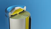 Lithium-Ionen-Zelle: Kathode und Anode sind durch eine isolierende Schicht getrennt. (Bild: Shutterstock)