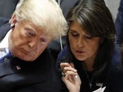 «Einen Präsidenten zu untergraben ist wirklich eine gefährliche Angelegenheit»: Nikki Haley, frühere US-Botschafterin bei der Uno. (Bild: KEYSTONE/EPA/JUSTIN LANE)