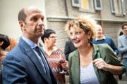 Gewählt: Die CVP-Politiker Beat Rieder und Marianne Maret. (KEYSTONE/Olivier Maire)