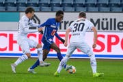 Ibrahima Ndiaye schoss den einzigen Luzerner Treffer. (Bild: Martin Meienberger/freshfocus, Luzern, 3. November 2019)