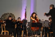 Solistin Chiara Enderle Samatanga musizierte wie in Trance, aber trotzdem hellwach. (Bild: Peter Küpfer)