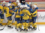 Sechster Sieg in Folge: Der HC Davos jubelt auch in Lausanne und baut seine Siegesserie ab (Bild: KEYSTONE/LAURENT GILLIERON)