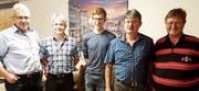 Die erfolgreichsten Oberrieter Schützen der Saison 2019 (von links): Hans Graf, Peter Wagner, Fabrice Schmid, Bruno Streule und Eugen Wüst.Bild: pd