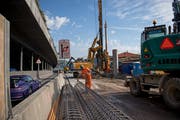 Grossbaustelle an der A2 im Raum Hergiswil. (Bild: Corinne Glanzmann, 17. September 2019)