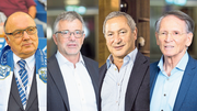 Die Protagonisten im Streit um die Swisspor-Arena beziehungsweise um den FCL (von links): Bernhard Alpstaeg, Marco Sieber, Samih Sawiris, Hans Schmid.