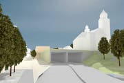 Visualisierung der überdachten Zentralstrasse im Zentrum von Ebikon (Bild: PD)