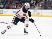 Gaëtan Haas konnte mit Edmonton gegen die St. Louis Blues nicht viel ausrichten (Bild: KEYSTONE/FR52593 AP/JAY LAPRETE)