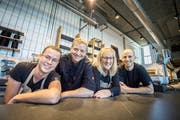 Manuel Matossi, Alexander Meyrat, Sonja Cianci und Georg Felber fiebern der Eröffnung von «Kilo + Gramm» entgegen. (Bild: Reto Martin)
