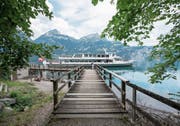 Es ist nicht restlos geklärt, wer die Schiffshaltestellen saniert. Bei der Tellsplatte hilft Goodwill. (Urs Flüeler, Keystone, bei der Tellsplatte im Juli 2018)