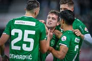 Mit sechs Treffern ist Jordi Quintillà (Mitte) St.Gallens bester Torschütze. (Bild: Ralph Ribi)