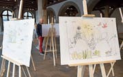 Vögel und Fische, Wolke und Welt – Thurry Schläpfers Malereien spielen mit der Fantasie. Bild: Eveline Beerkircher (Luzern, 7. November 2019)