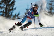Antonia Zurfluh holt bei den Frauen mit grossem Vorsprung den Urner Kantonalen Slalom-Meistertitel. Bild: Urs Hanhart (Attinghausen, 9. Februar 2019)