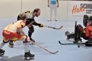 Uri-Captain Michael Gehrig (hinten) ist mit Uri auf dem Vormarsch. Bild: Urs Hanhart
