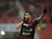 Jubel über einen lang ersehnten Sieg: Xamax-Mittelfeldspieler Max Veloso (Bild: KEYSTONE/VALENTIN FLAURAUD)