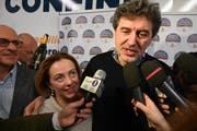 Marco Marsilio, Senator der postfaschistischen Fratelli d'Italia, holte am Wochenende in den Abruzzen den Wahlsieg. (Bild: Claudio Lattanzio/EPA, 11. Februar 2019)